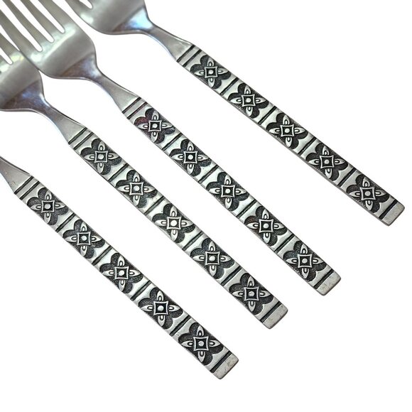 4 Ecko Eterna Montalo Fork 7.2" stainless 60s vtg midcentury mod butterfly retro - Picture 2 of 11